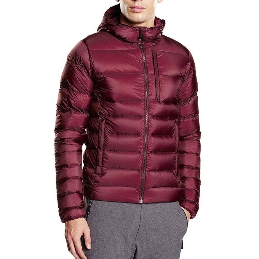 KJUS Whistler Goose Down Ski Jacket Gorpcore Luxury Men L Burgundy Hooded Puffer